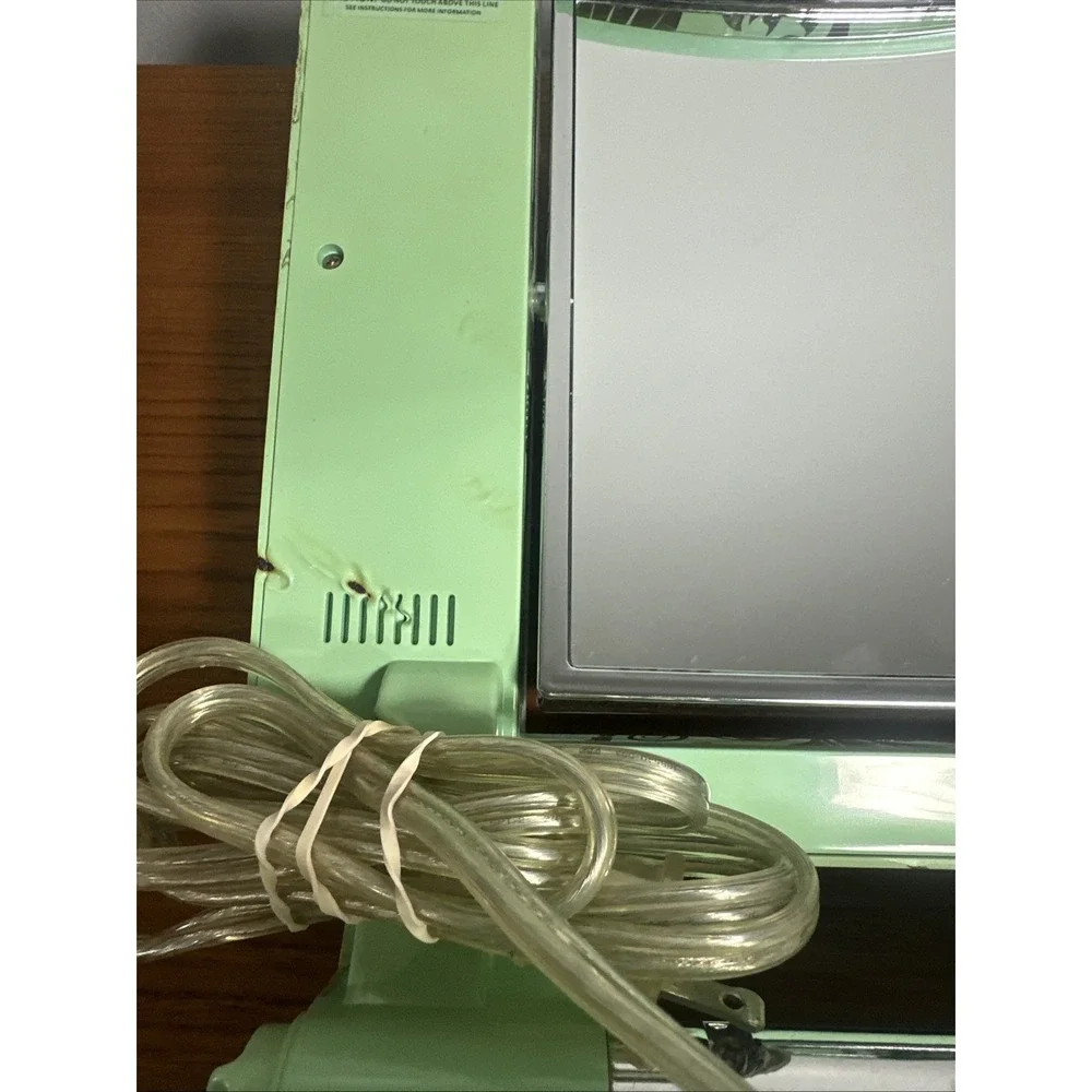 OttLite Illuminated Makeup Mirror CDO-010 Mint Green Floral Rectangular Tested